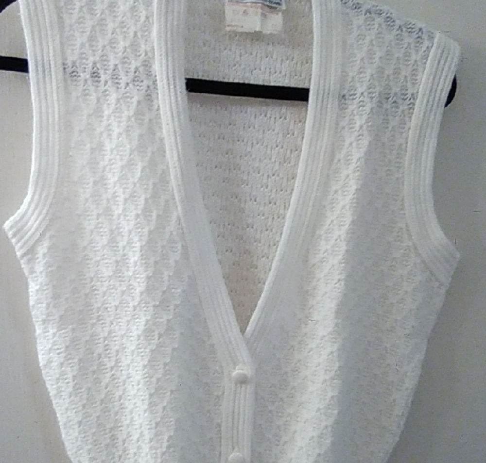 White Sleeveless Knit Top